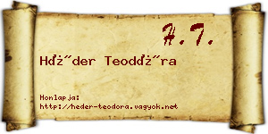 Héder Teodóra névjegykártya
